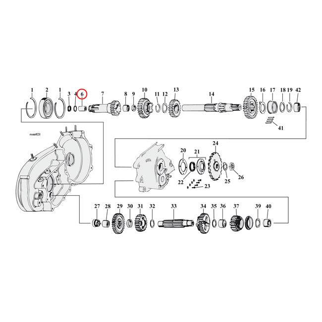 Jims Bearing, Countershaft/Clutch Gear For Harley-Davidson