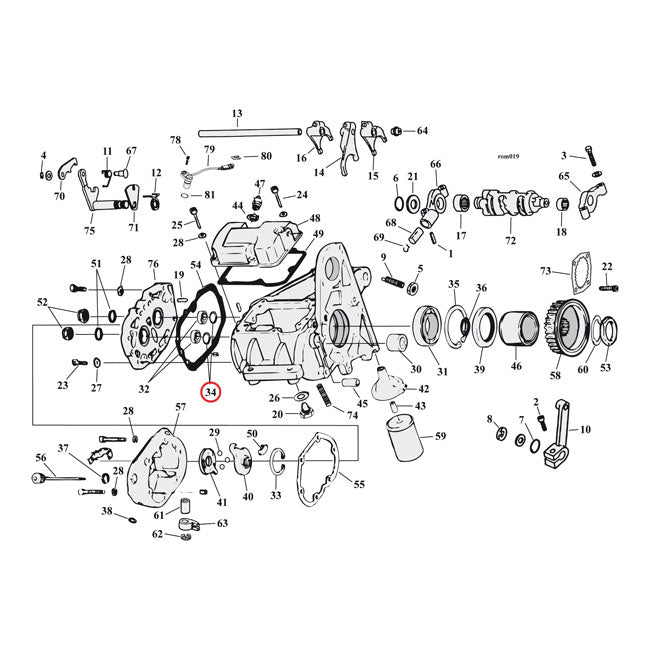 Jims Retaining Ring, Transm. Bearing For Harley-Davidson