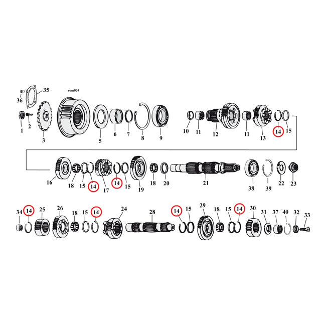 Jims Retaining Rings, Transm. For Harley-Davidson