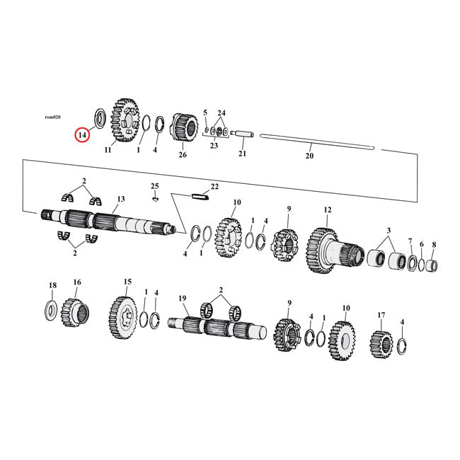 Jims Spacer, Mainshaft For Harley-Davidson