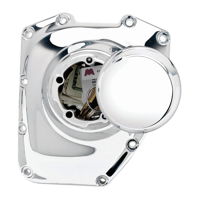 Jims, Twin Cam Bike Pocket. Chrom, "Smooth" für Harley Davidson