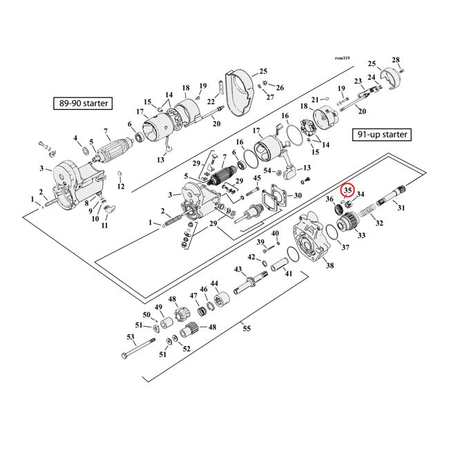 Roller, Transm & Starter Motor Clutch For Harley-Davidson