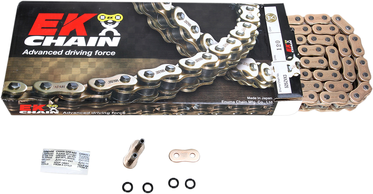 EK ZVX3 SEALED EXTREME SPORTBIKE SERIES CHAINS CHAIN 525ZVX3 X 120 GLD