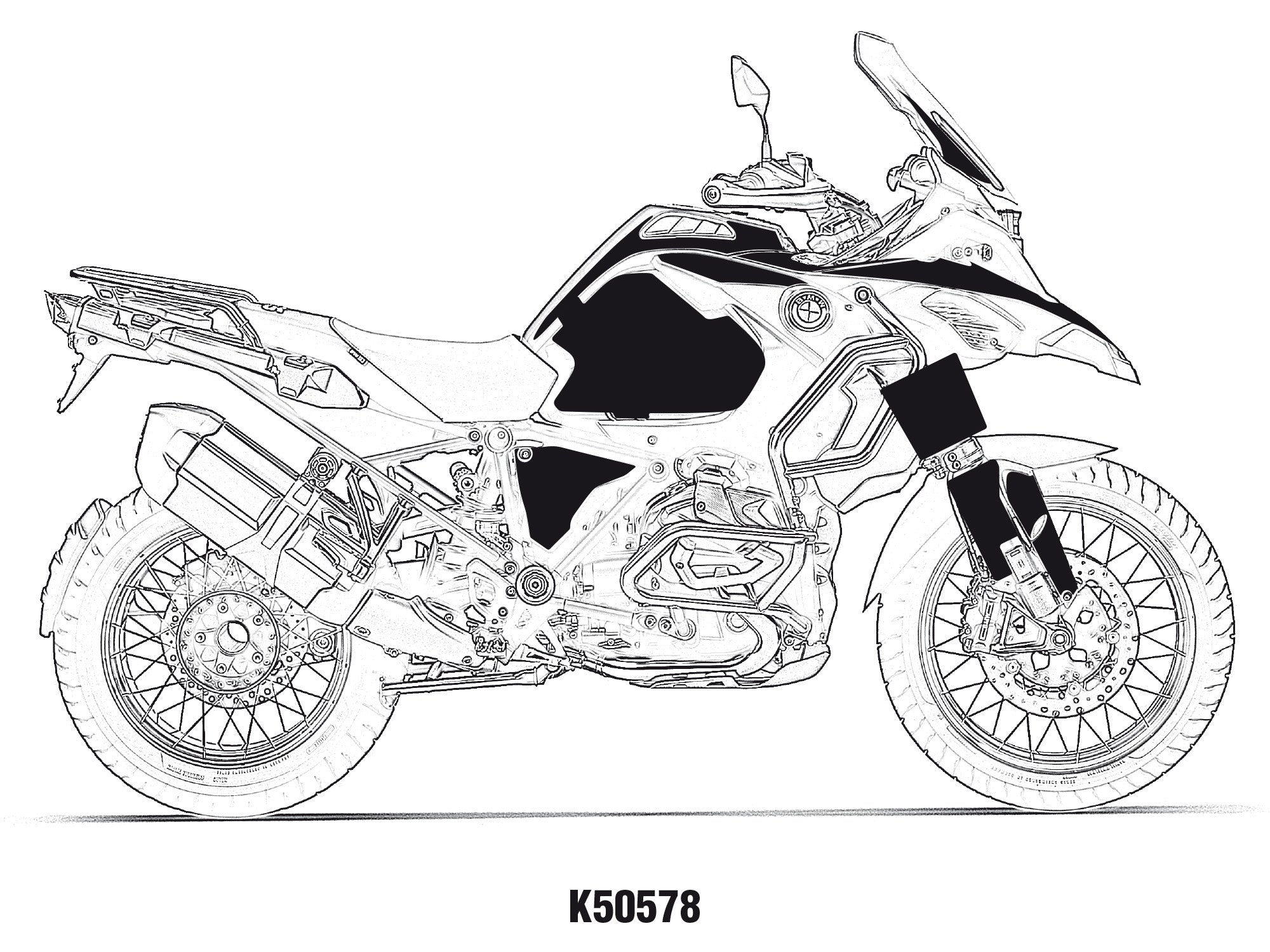 Komplette Karosserie-Aufkleber-Kits für BMW R1250GS Adventure 19-22