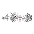 Inner Bearing Race, Pinion Shaft For Harley Davidson