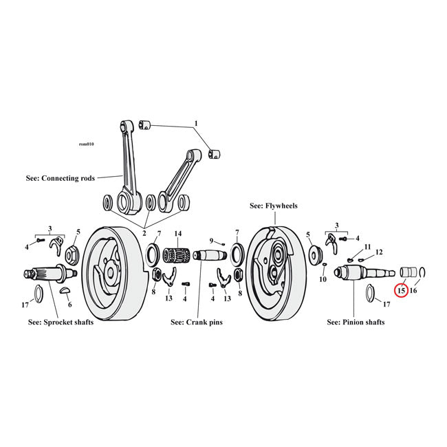Inner Bearing Race, Pinion Shaft For Harley Davidson