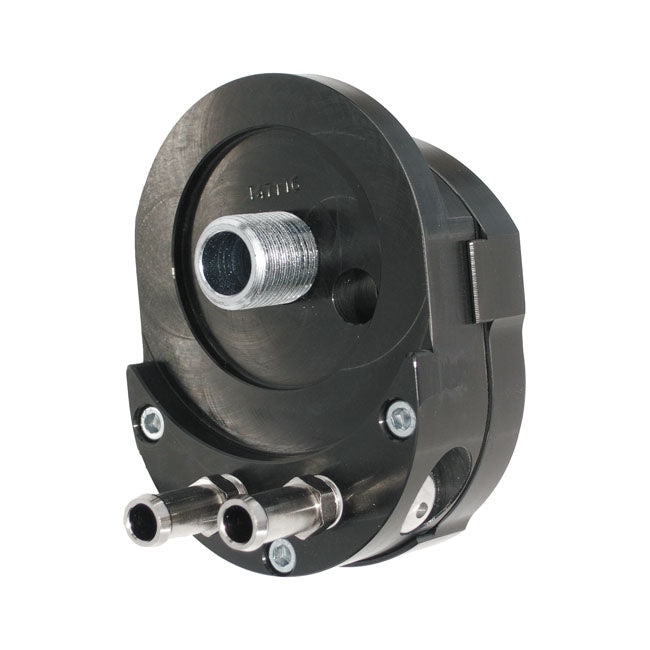 Jagg, Offset Oil Filter Adapter, Black For Harley-Davidson