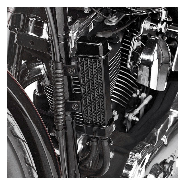 Oil Radiator For Harley-Davidson Vertical Frame-Mount Oil Cooler Kit Slim Line