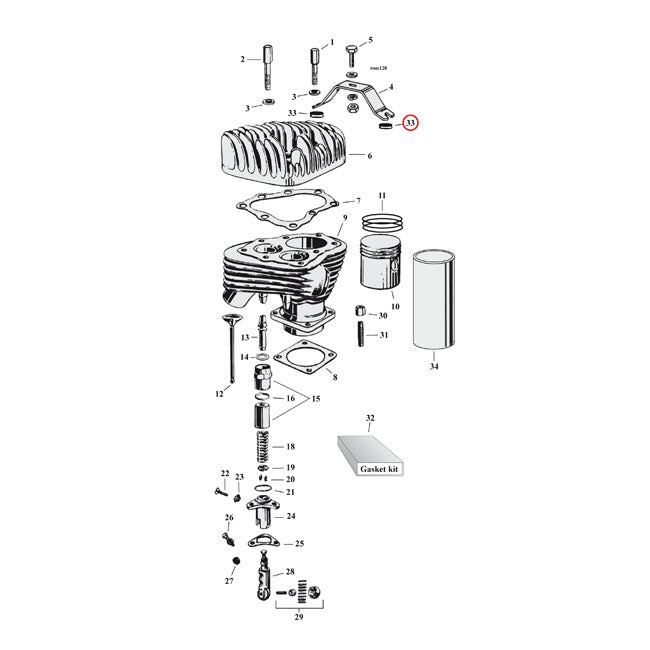 Spacer, Motormount Bracket (ALU Heads) For Harley-Davidson
