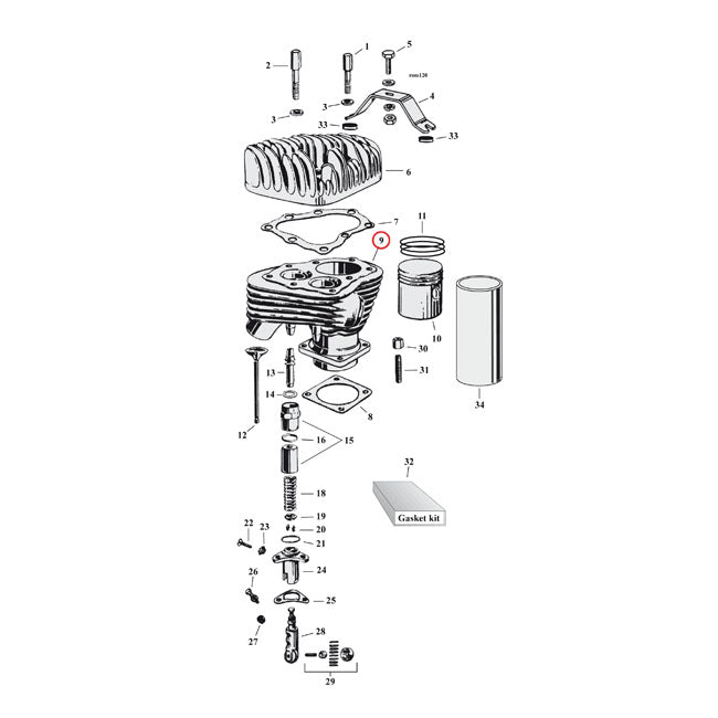 Cylinder, Set Of F&R For Harley-Davidson