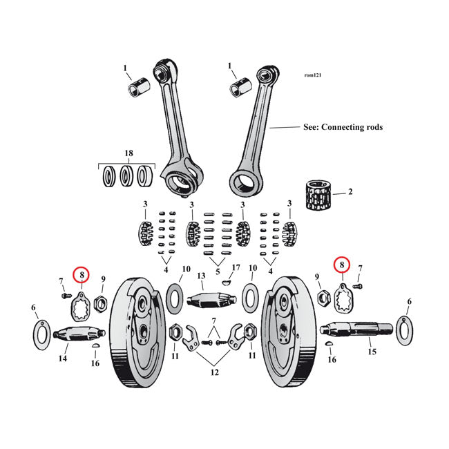 Lockwasher, Crankpin Nut For Harley-Davidson