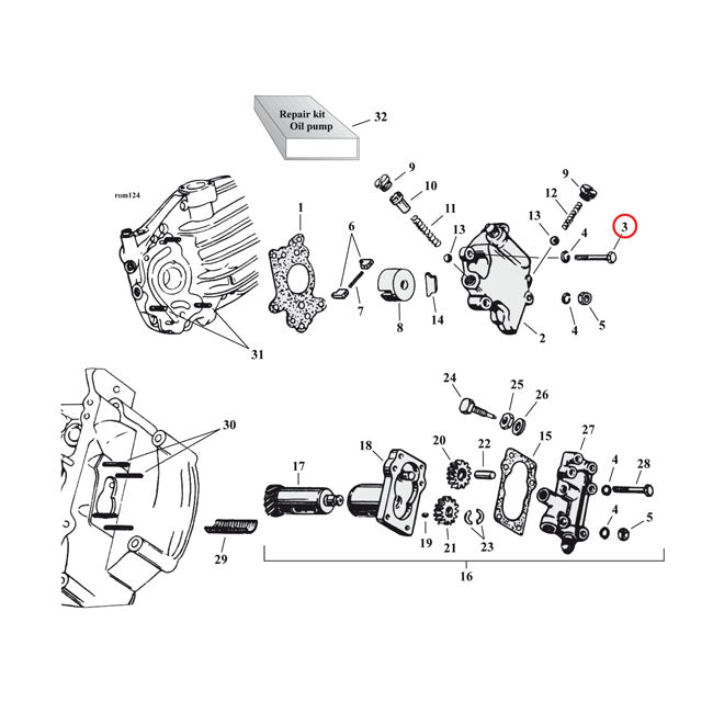 Hex Bolt, Oil Pump For Harley-Davidson