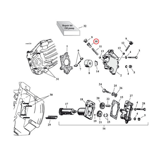 Adjusting Screw, By-Pass Valve For Harley-Davidson