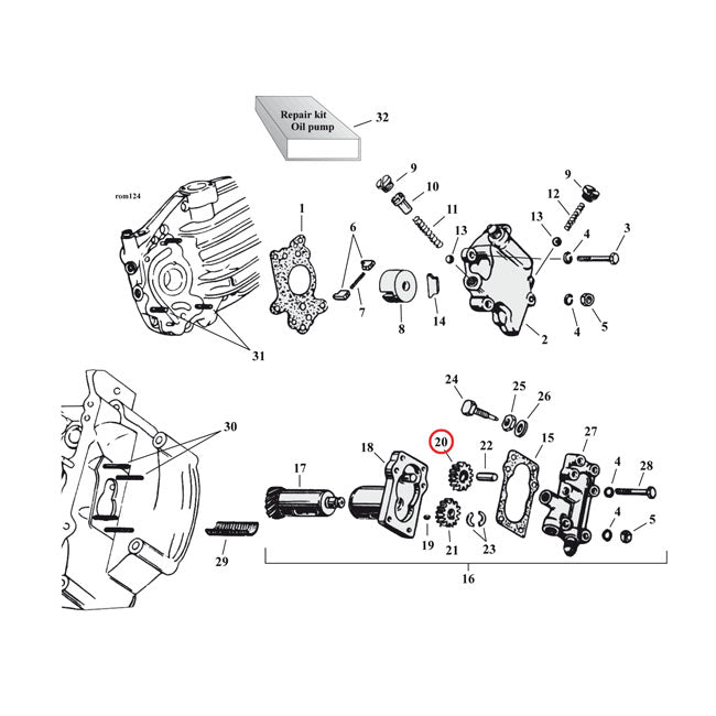 Idler Gear, Scavenge Oil Pump For Harley-Davidson