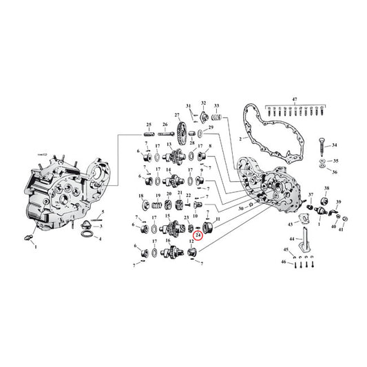 Woodruff Key, Circuit Breaker Drive Gear For Harley-Davidson