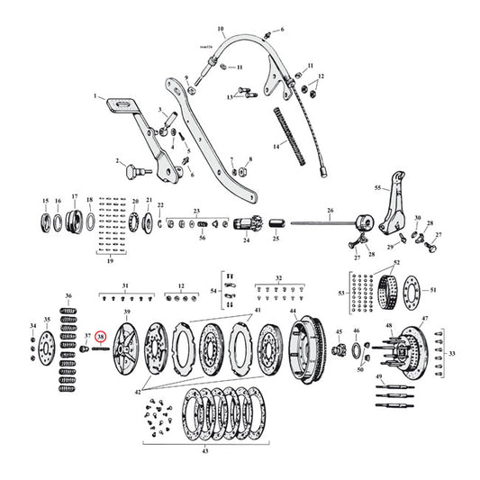 Adj. Screw, Clutch Pushrod For Harley-Davidson