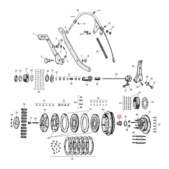 Nut, Clutch Gear For Harley-Davidson