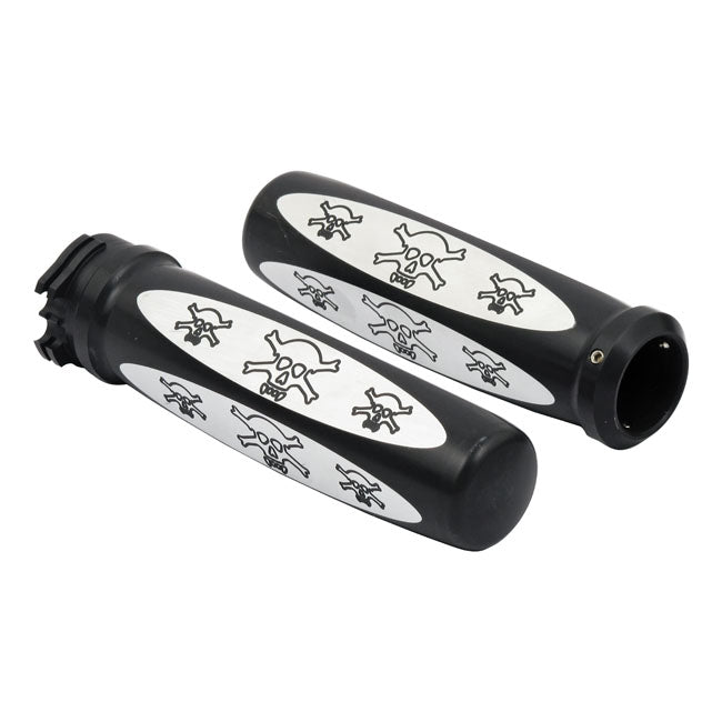 Cpv Skull Handlebar Grip Set For Harley-Davidson