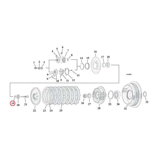 10 Circlip Tornillo Ajuste Embrague Para Harley-Davidson Sportster 11046