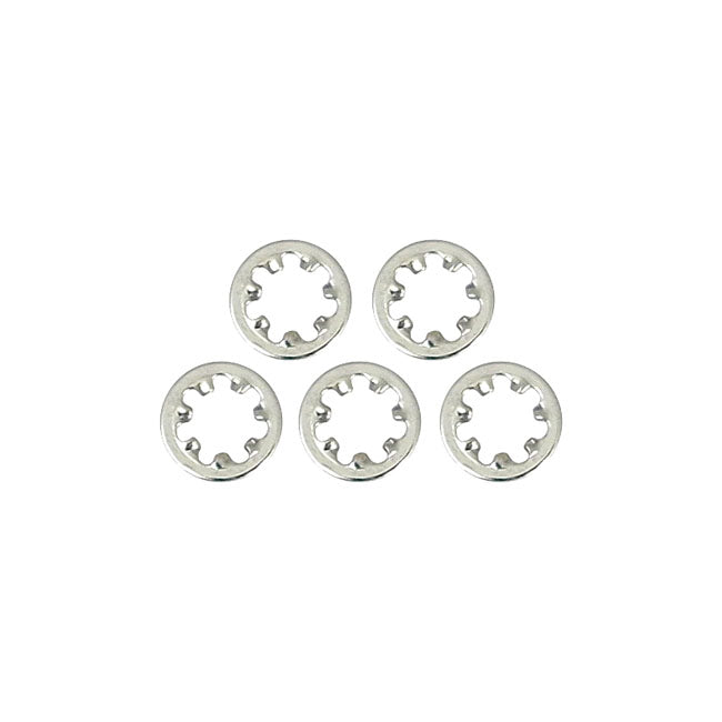 Chrome Ext. Lockwasher, #6 For Harley-Davidson