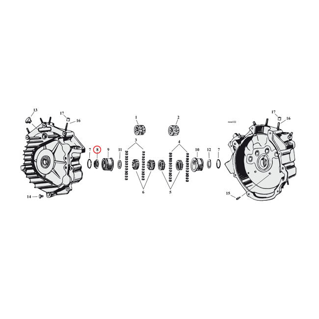 Sprocket Bearing End, Left Side For Harley-Davidson