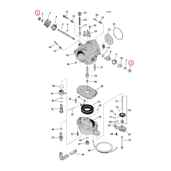 S&S Nut, Throttle Shaft For Harley-Davidson