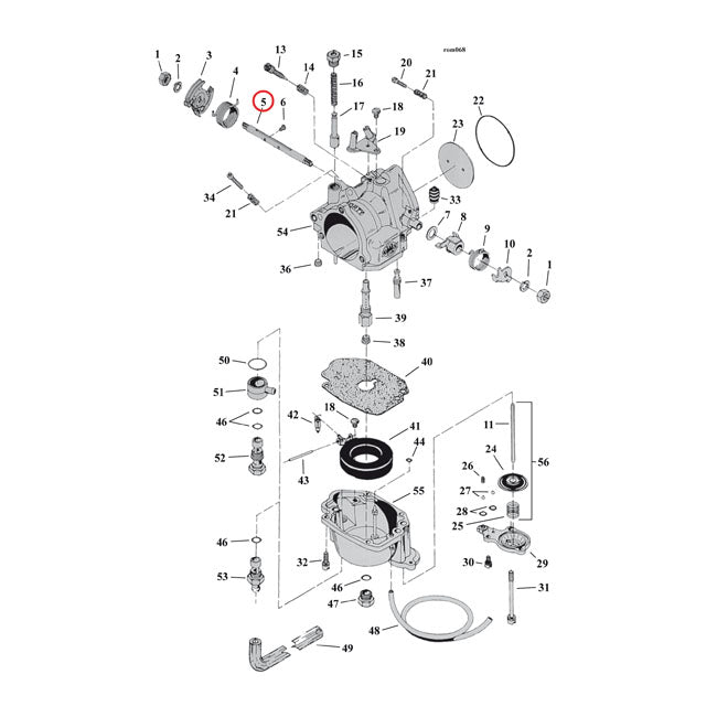 S&S Throttle Shaft, G-Carb For Harley-Davidson