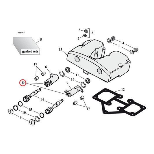 Jims Shovel Roller Rocker Arm Set For Harley-Davidson