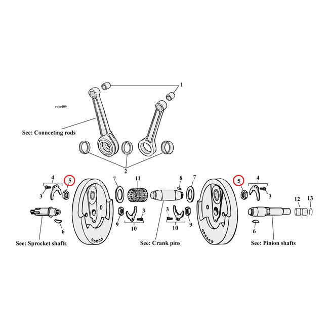 Jims Kurbelzapfenmutter. 54-E81 XL für Harley Davidson