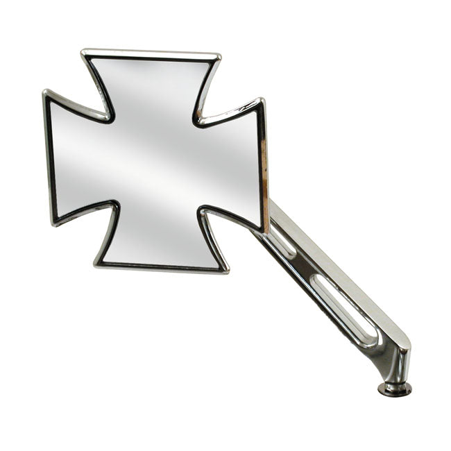 Maltese Cross Mirror, Left Slotted Stem For Harley-Davidson