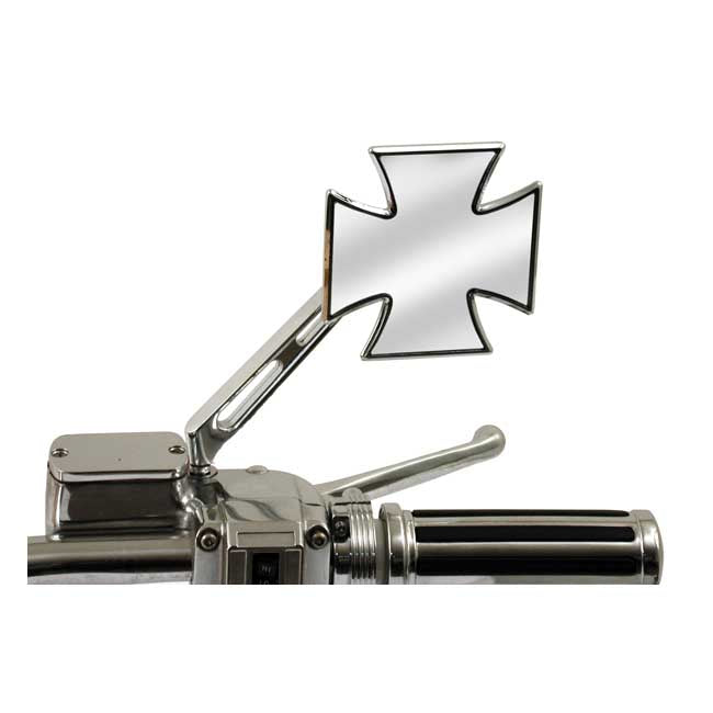 Maltese Cross Mirror, Right Slotted Stem For Harley-Davidson