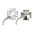 Maltese Mirror Set, With Styled Stem For Harley-Davidson