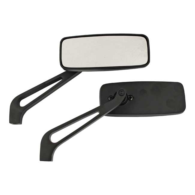 Street-Rage Mirror Set, Black For Harley-Davidson