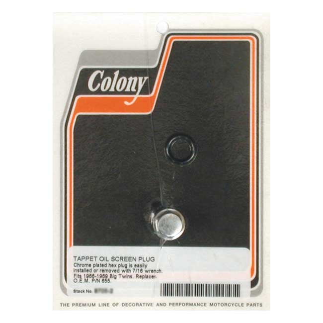 Colony Hex Plug, Oil Screen Crankcase For Harley-Davidson