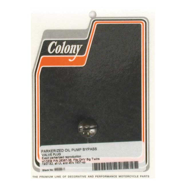 Colony Bypass Plug, Oil Pump For Harley-Davidson