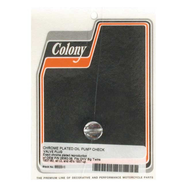 Colony Plug, Oil Pump Check Valve For Harley-Davidson