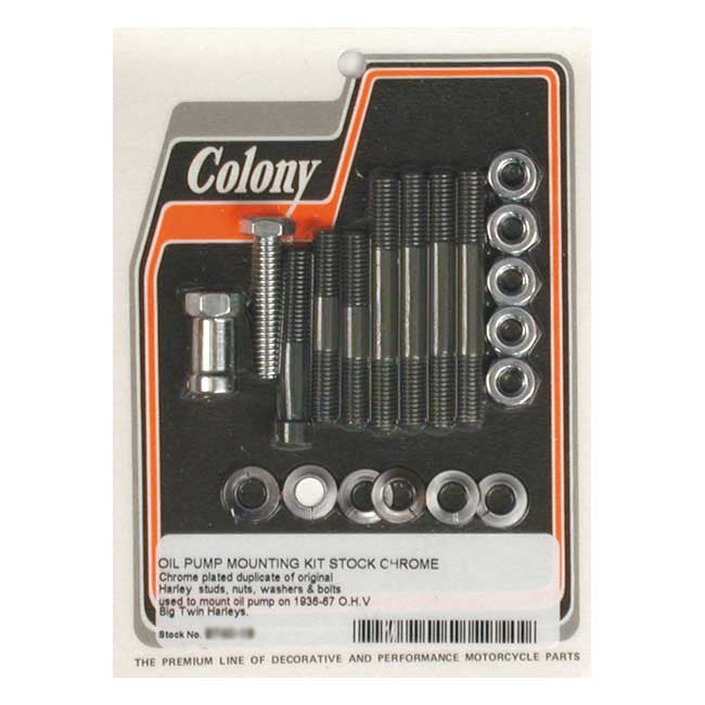 Colony Oil Pump Mount Kit Oem Style Chrome Hex For Harley Davidson