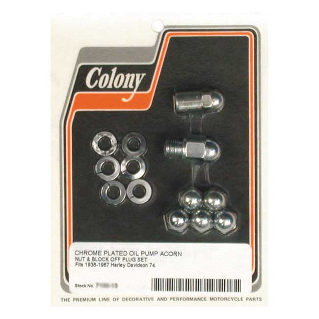 Colony Oil Pump Mount Nuts, Acorn For Harley-Davidson
