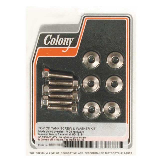 Colony Oil Tank Hardware Set. O.S. For Harley-Davidson