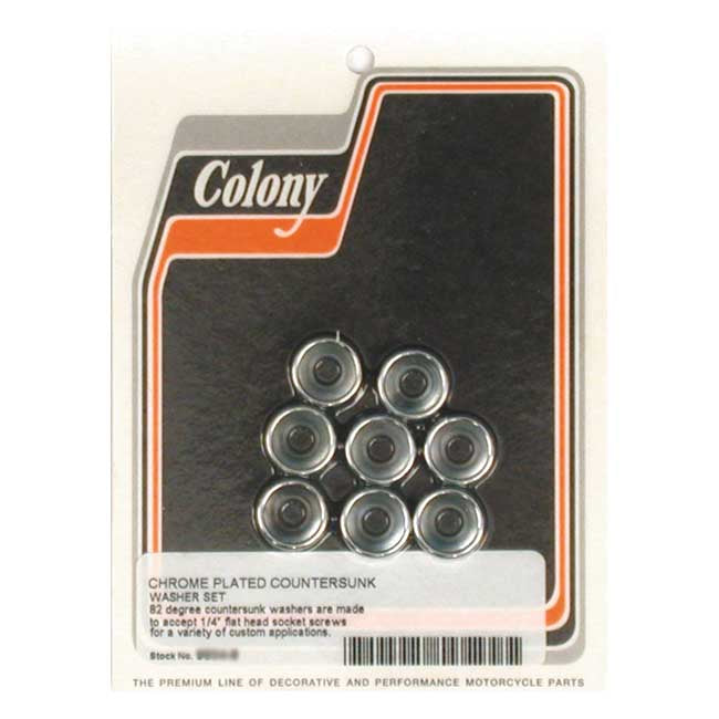 Colony Countersunk Flatwashers 1/4 Inch For Harley-Davidson