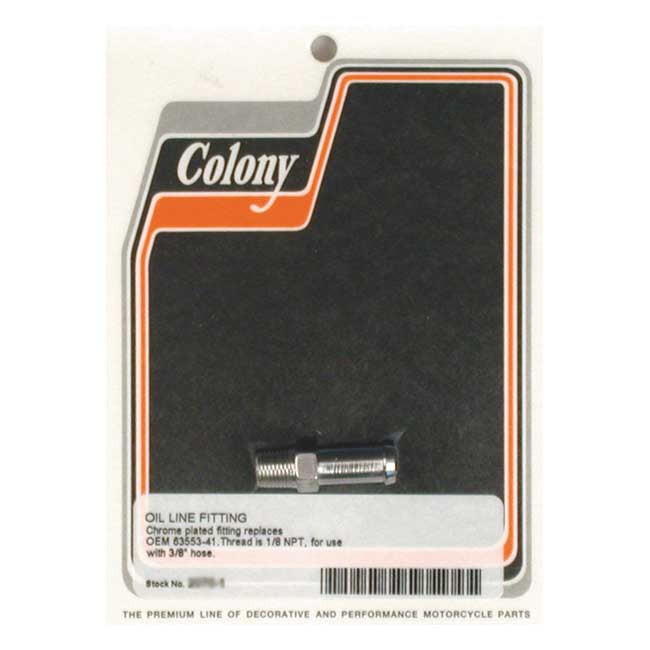 Colony Oil Line Fitting Straight For Harley-Davidson