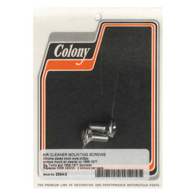 Colony, Air Cleaner Cover Mount Screw Kit For Harley-Davidson