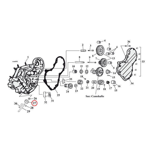 Driven Gear, Oil Pump. 25t. For Harley-Davidson