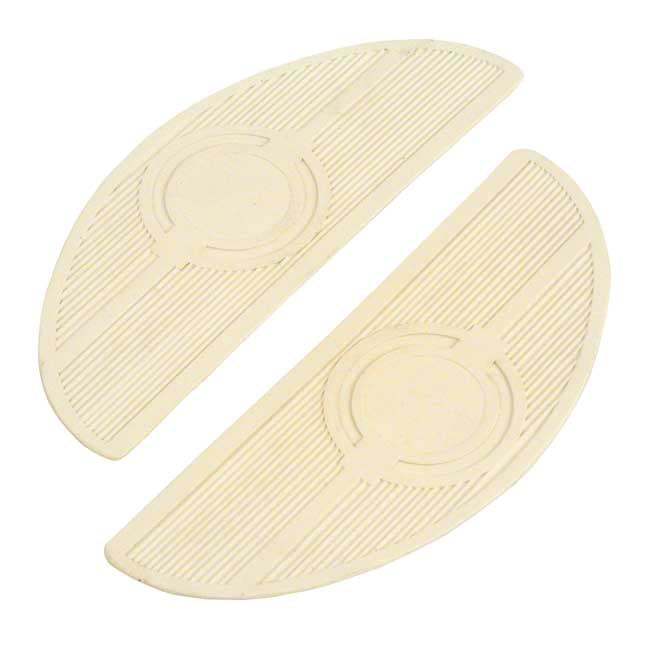 Oval Repl. Pads, Floorboards. White For Harley-Davidson