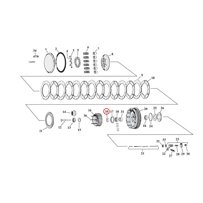 Spacer, Clutch Hub Bearing Race For Harley-Davidson