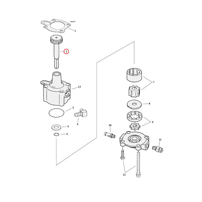 Drive Gear Shaft, Oil Pump For Harley-Davidson