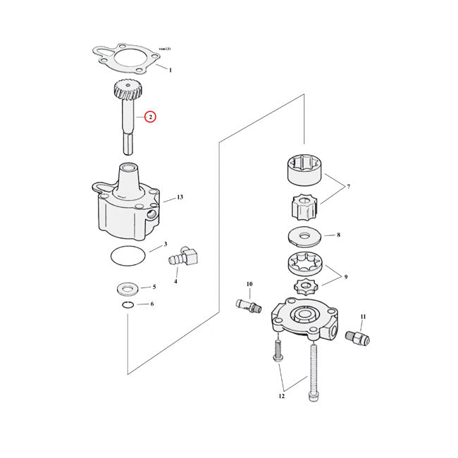 Drive Gear Shaft, Oil Pump For Harley-Davidson