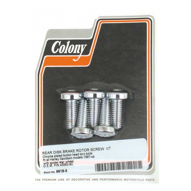 Colony Brake Rotor Bolt Kit, Flat Torx For Harley-Davidson