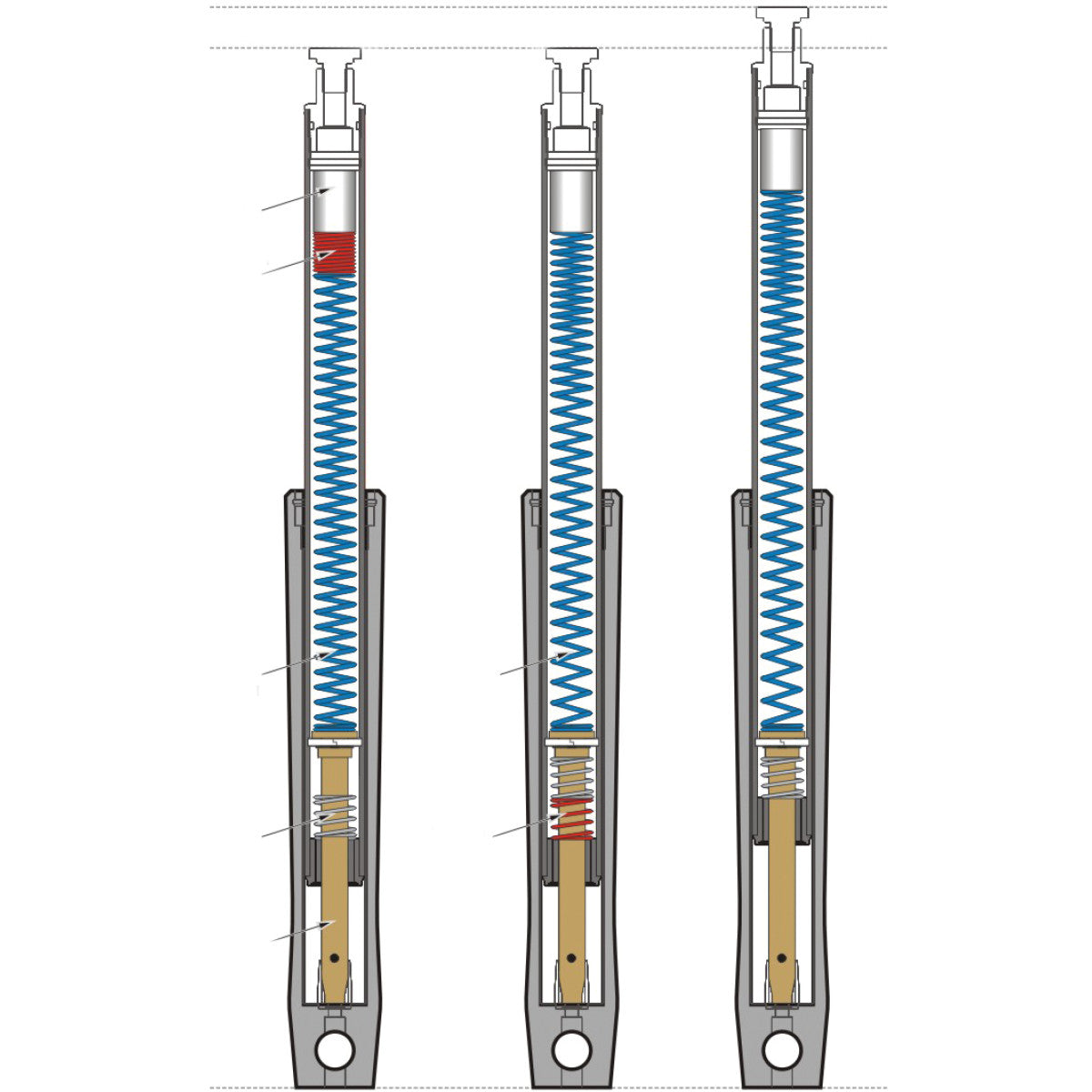 Progressive Suspension 10-2003 Drop-In front fork lowering system for Harley-Davidson