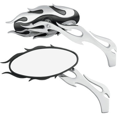 FLAME OVAL MIRRORS FOR HARLEY-DAVIDSON